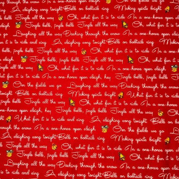 Red Christmas Jingle Bells Lyrics by Lindsay Wilkes - Riley Blake Designs - 1 Yd - Picture 2 of 7